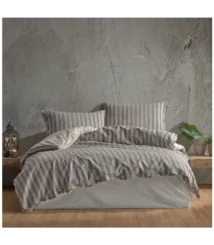 Pamučna posteljina Madras anthracite set s navlakom