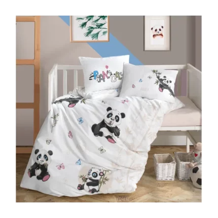 Pamučna baby posteljina Panda set s plahtom